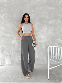 Kadın Ayrobin Oversize Kadın Pantolon - Füme Kadın Ayrobin Oversize Kadın Pantolon - Füme