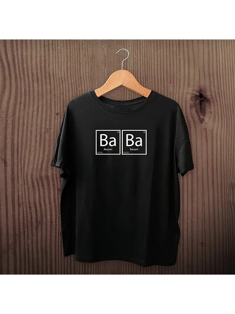 Babalar Günü Hediye Baba Temalı Baskılı Oversize Bisiklet Yaka T-shirt - Siyah Babalar Günü Hediye Baba Temalı Baskılı Oversize Bisiklet Yaka T-shirt - Siyah