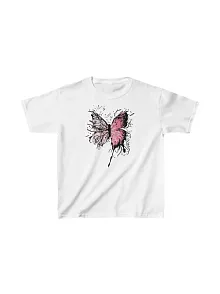 Çocuk Kız Baskılı T-shirt - Beyaz