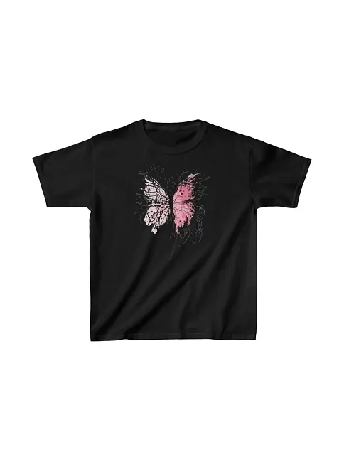 Çocuk Kız Baskılı T-shirt - Siyah