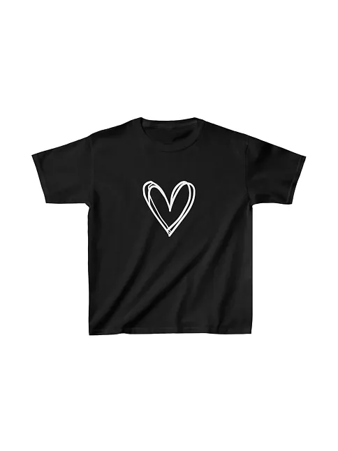 Çocuk Kız Baskılı T-shirt - Siyah