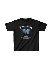 Çocuk Kız Baskılı T-shirt - Siyah