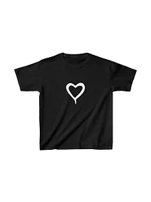 Çocuk Kız Baskılı T-shirt - Siyah