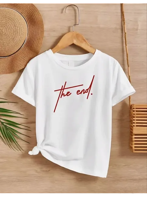 Çocuk Unisex Baskılı T-shirt - Beyaz