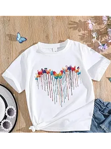 Çocuk Unisex Baskılı T-shirt - Beyaz