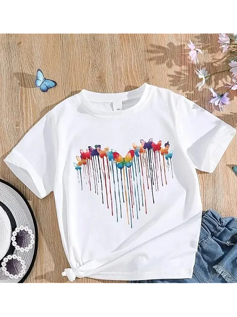 Çocuk Unisex Baskılı T-shirt - Beyaz