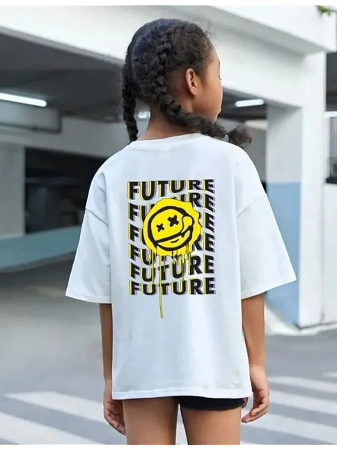 Çocuk Unisex Baskılı T-shirt - Beyaz