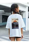 Çocuk Unisex Baskılı T-shirt - Beyaz