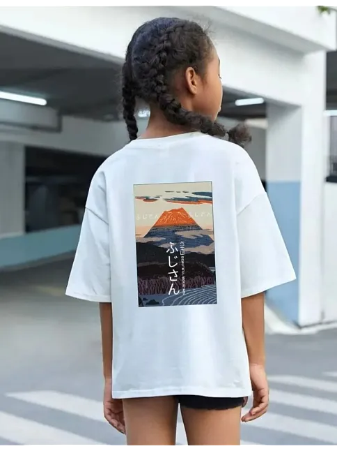 Çocuk Unisex Baskılı T-shirt - Beyaz