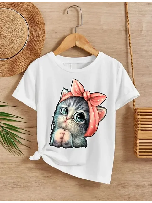 Çocuk Unisex Baskılı T-shirt - Beyaz