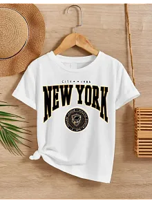 Çocuk Unisex Baskılı T-shirt - Beyaz