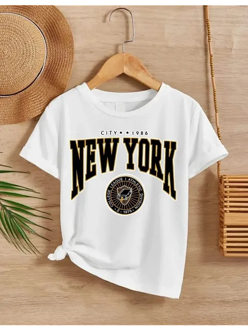 Çocuk Unisex Baskılı T-shirt - Beyaz