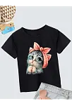 Çocuk Unisex Baskılı T-shirt - Siyah