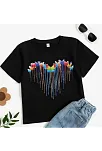 Çocuk Unisex Baskılı T-shirt - Siyah