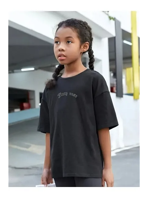 Çocuk Unisex Baskılı T-shirt - Siyah