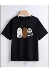 Çocuk Unisex Baskılı T-shirt - Siyah