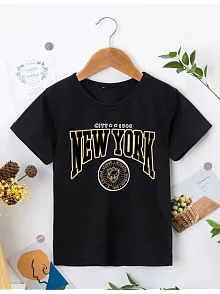 Çocuk Unisex Baskılı T-shirt - Siyah