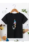 Çocuk Unisex Baskılı T-shirt - Siyah
