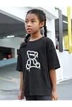 Çocuk Unisex Baskılı T-shirt - Siyah