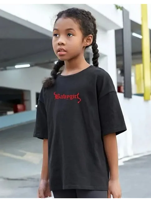 Çocuk Unisex Baskılı T-shirt - Siyah