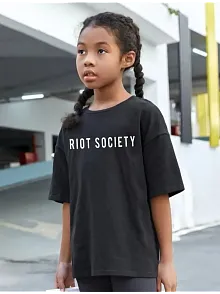 Çocuk Unisex Baskılı T-shirt - Siyah