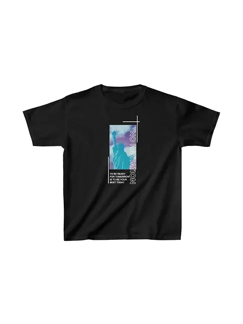 Çocuk Unisex Baskılı T-shirt - Siyah