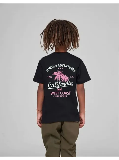 Çocuk Unisex Baskılı T-shirt - Siyah