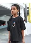 Çocuk Unisex Baskılı T-shirt - Siyah
