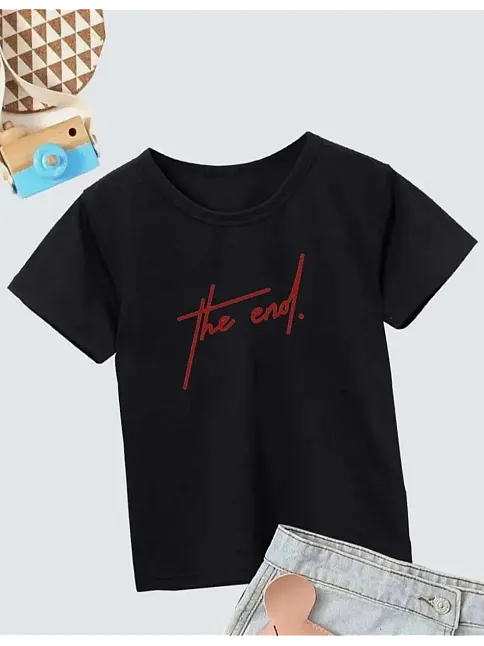 Çocuk Unisex Baskılı T-shirt - Siyah