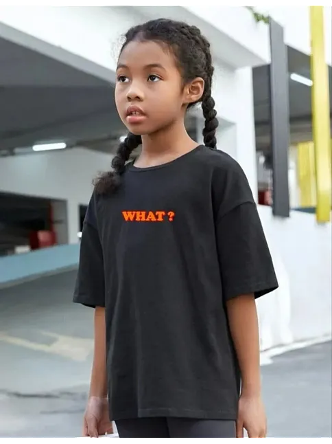 Çocuk Unisex Baskılı T-shirt - Siyah