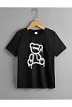 Çocuk Unisex Baskılı T-shirt - Siyah