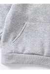 Çocuk Unisex Kapüşonlu Kedicik Baskılı Pamuklu Sweatshirt - Gri