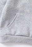 Çocuk Unisex Kapüşonlu Kedicik Baskılı Pamuklu Sweatshirt - Gri