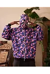 Unisex 2 İplik Bape Kapüşonu Fermuarlı Hırka - Mor