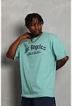 Erkek Kısa Kol Tişört Bisiklet Yaka Kanat Baskılı Oversize T-shirt - Mint Yeşili