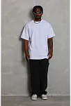 Erkek Düz Yazlık Kısa Kol Tişört Bisiklet Yaka Oversize T-shirt - Beyaz