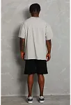 Erkek Düz Yazlık Kısa Kol Tişört Bisiklet Yaka Oversize T-shirt - Gri