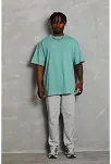 Erkek Düz Yazlık Kısa Kol Tişört Bisiklet Yaka Oversize T-shirt - Mint Yeşili
