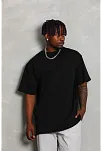 Erkek Düz Yazlık Kısa Kol Tişört Bisiklet Yaka Oversize T-shirt - Siyah