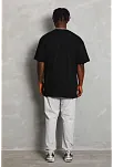 Erkek Düz Yazlık Kısa Kol Tişört Bisiklet Yaka Oversize T-shirt - Siyah