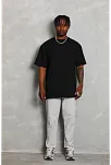 Erkek Düz Yazlık Kısa Kol Tişört Bisiklet Yaka Oversize T-shirt - Siyah