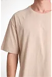 Erkek Düz Penye Tişört Bisiklet Yaka Kısa Kol Regular Fit T-shirt - Bej