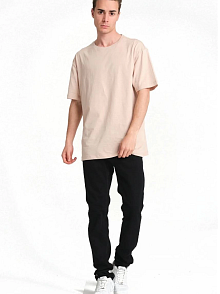 Erkek Düz Penye Tişört Bisiklet Yaka Kısa Kol Regular Fit T-shirt - Bej
