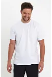 Erkek Düz Penye Tişört Bisiklet Yaka Kısa Kol Regular Fit T-shirt - Beyaz