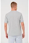 Erkek Düz Penye Tişört Bisiklet Yaka Kısa Kol Regular Fit T-shirt - Gri