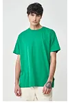 Erkek Düz Penye Tişört Bisiklet Yaka Kısa Kol Regular Fit T-shirt - Yeşil