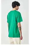 Erkek Düz Penye Tişört Bisiklet Yaka Kısa Kol Regular Fit T-shirt - Yeşil