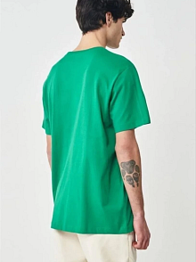 Erkek Düz Penye Tişört Bisiklet Yaka Kısa Kol Regular Fit T-shirt - Yeşil