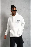 Erkek 98 Baskılı Kapşonlu 3 İplik Pamuklu Sweatshirt Hoodie - Beyaz