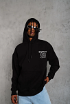 Erkek 98 Baskılı Kapüşonlu 3 İplik Pamuklu Hoodie Sweatshirt - Siyah